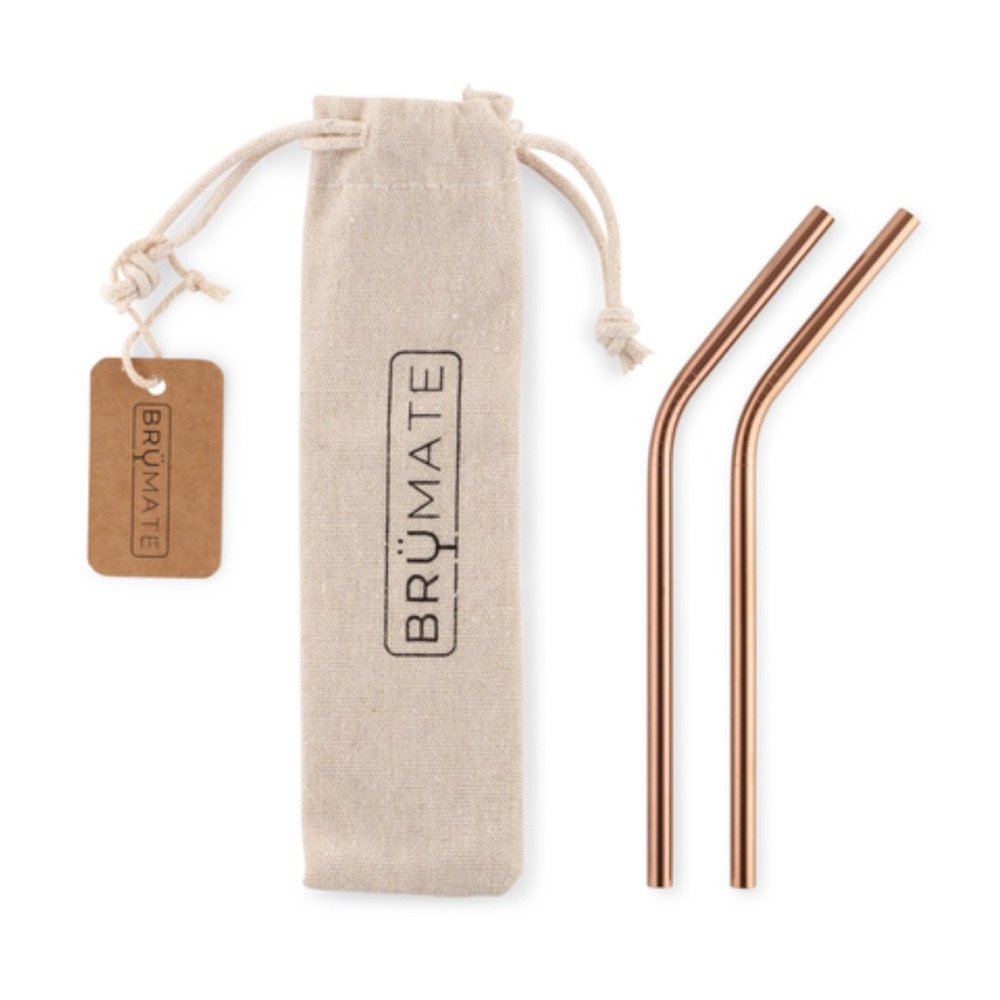 BruMate 2 Stainless Steel Reusable Straws  | Rose Gold